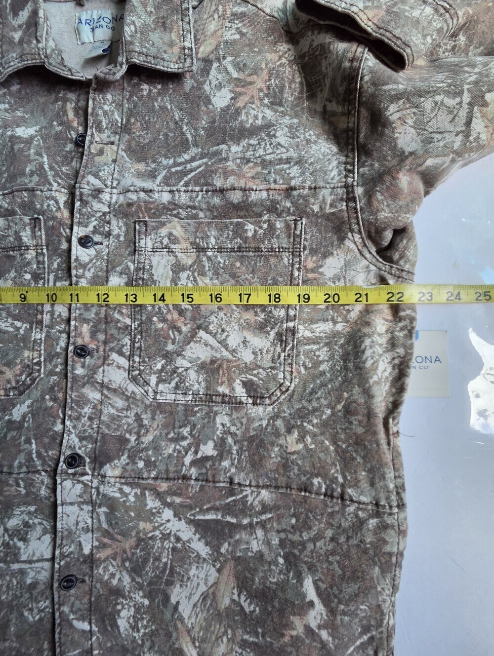 Arizona Jean Company Lightweight Camo Shirt Jacket in Brown and Cream - Picture 6 of 8